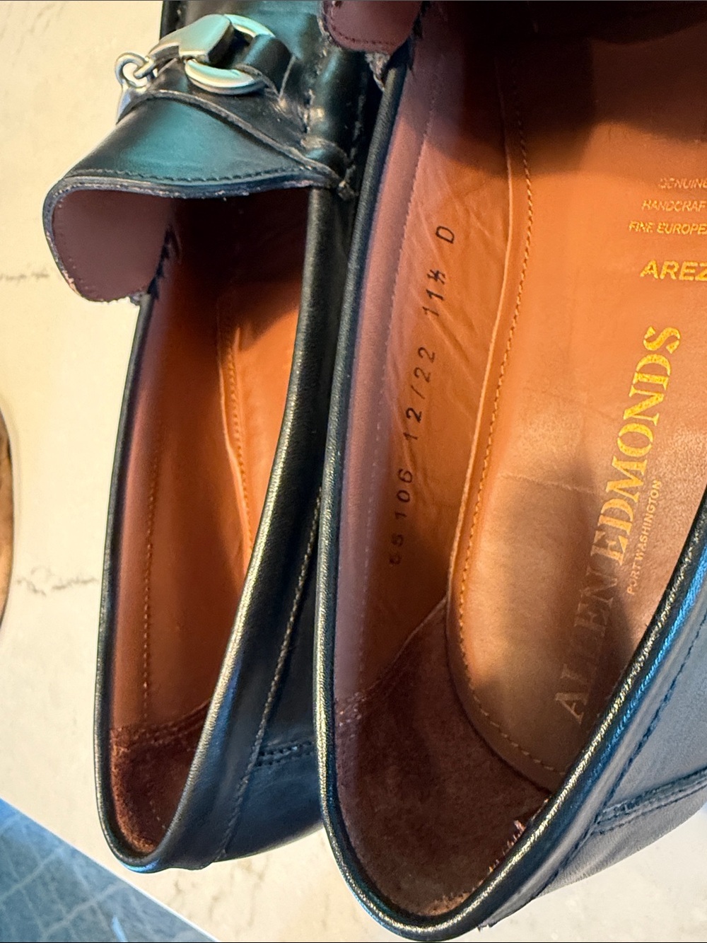 Allen Edmonds Black Leather Bit Loafers with Silver Hardware - Picture 5 of 7